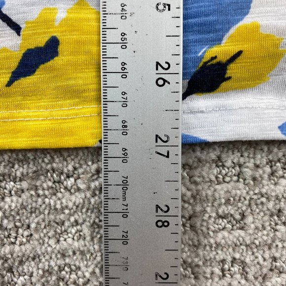 Coastal Grandma Shirt Size 4X Yellow White Blue Floral Blouse DC Jeans Casual - Picture 5 of 8